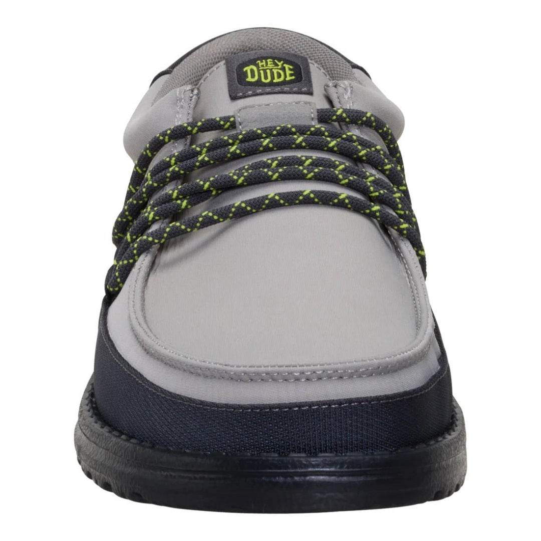 Hey Dude Mens Wally Guard Lifestyle Shoes in Black and Moon Grey