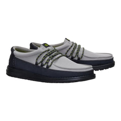 Hey Dude Mens Wally Guard Lifestyle Shoes in Black and Moon Grey
