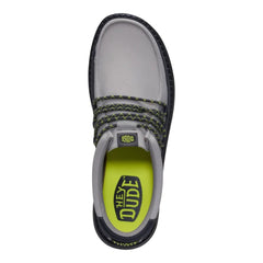 Hey Dude Mens Wally Guard Lifestyle Shoes in Black and Moon Grey