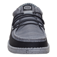 Hey Dude Mens Wally Guard Stretch Sox Lifestyle Shoes in Flannel Grey and Multi