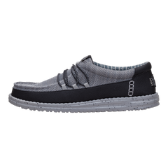 Hey Dude Mens Wally Guard Stretch Sox Lifestyle Shoes in Flannel Grey and Multi