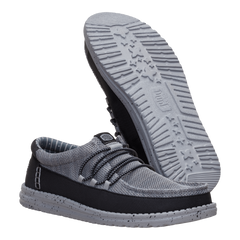 Hey Dude Mens Wally Guard Stretch Sox Lifestyle Shoes in Flannel Grey and Multi