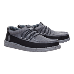 Hey Dude Mens Wally Guard Stretch Sox Lifestyle Shoes in Flannel Grey and Multi