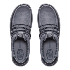 Hey Dude Mens Wally Guard Stretch Sox Lifestyle Shoes in Flannel Grey and Multi