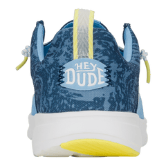 Hey Dude Mens Wally Hey2O Active Shoes in Sargasso Blue and Alaskan Blue