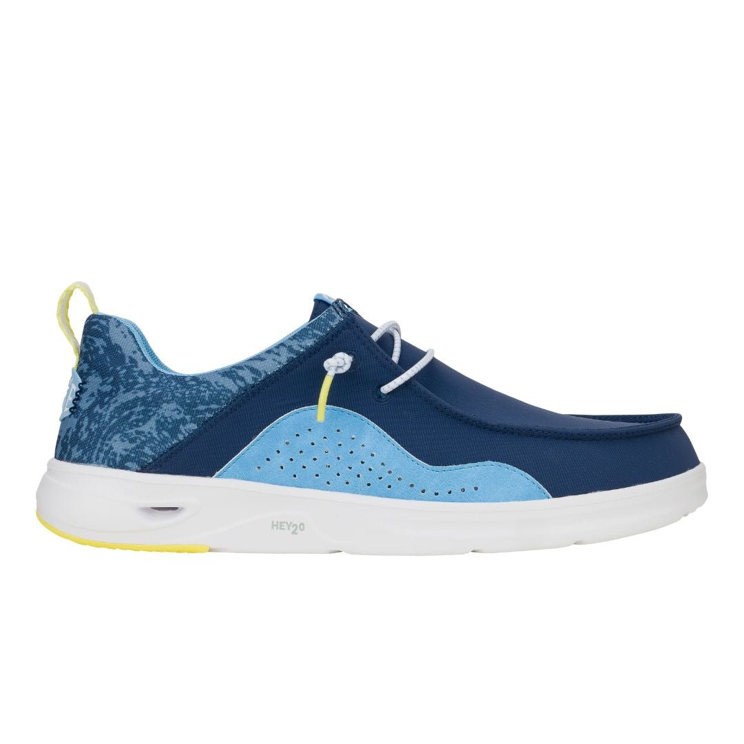 Hey Dude Mens Wally Hey2O Active Shoes in Sargasso Blue and Alaskan Blue