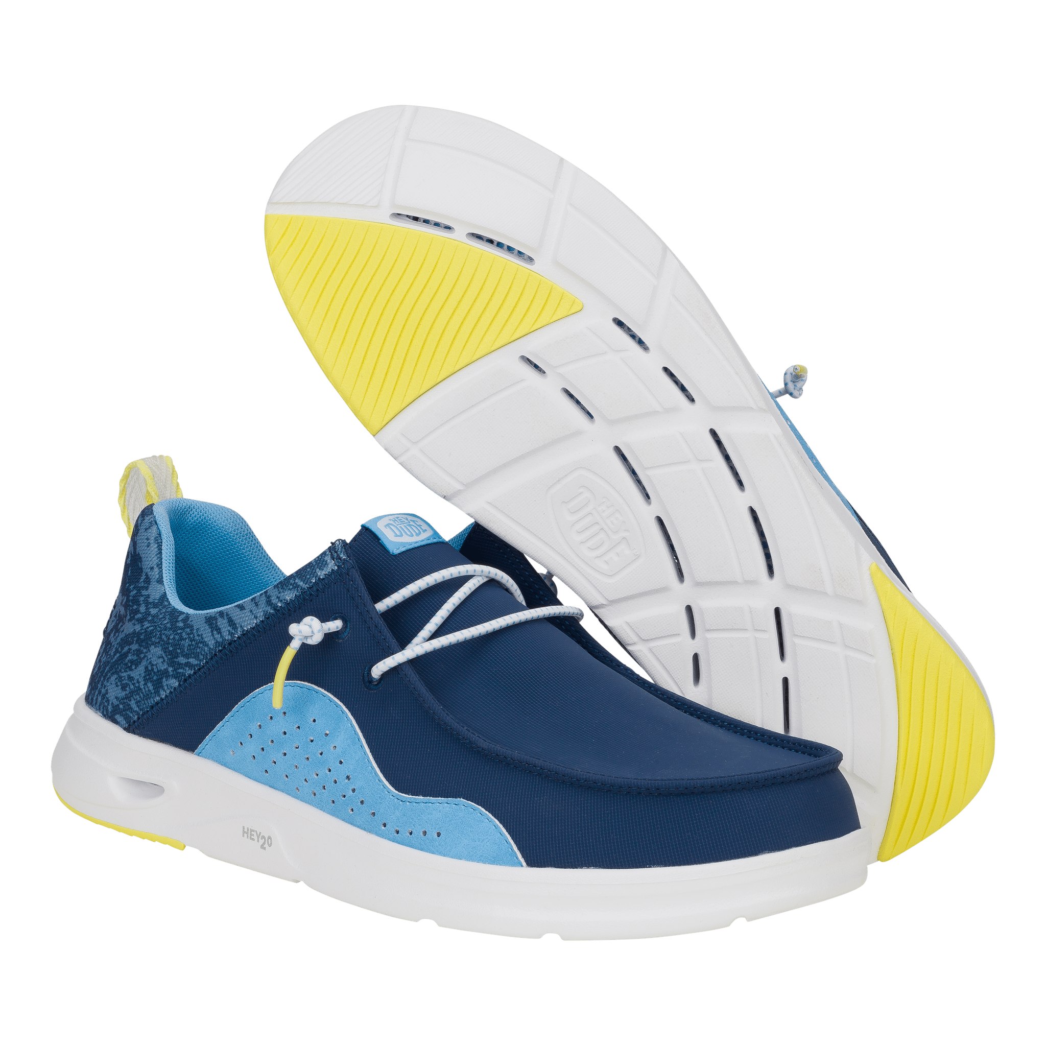 Hey Dude Mens Wally Hey2O Active Shoes in Sargasso Blue and Alaskan Blue