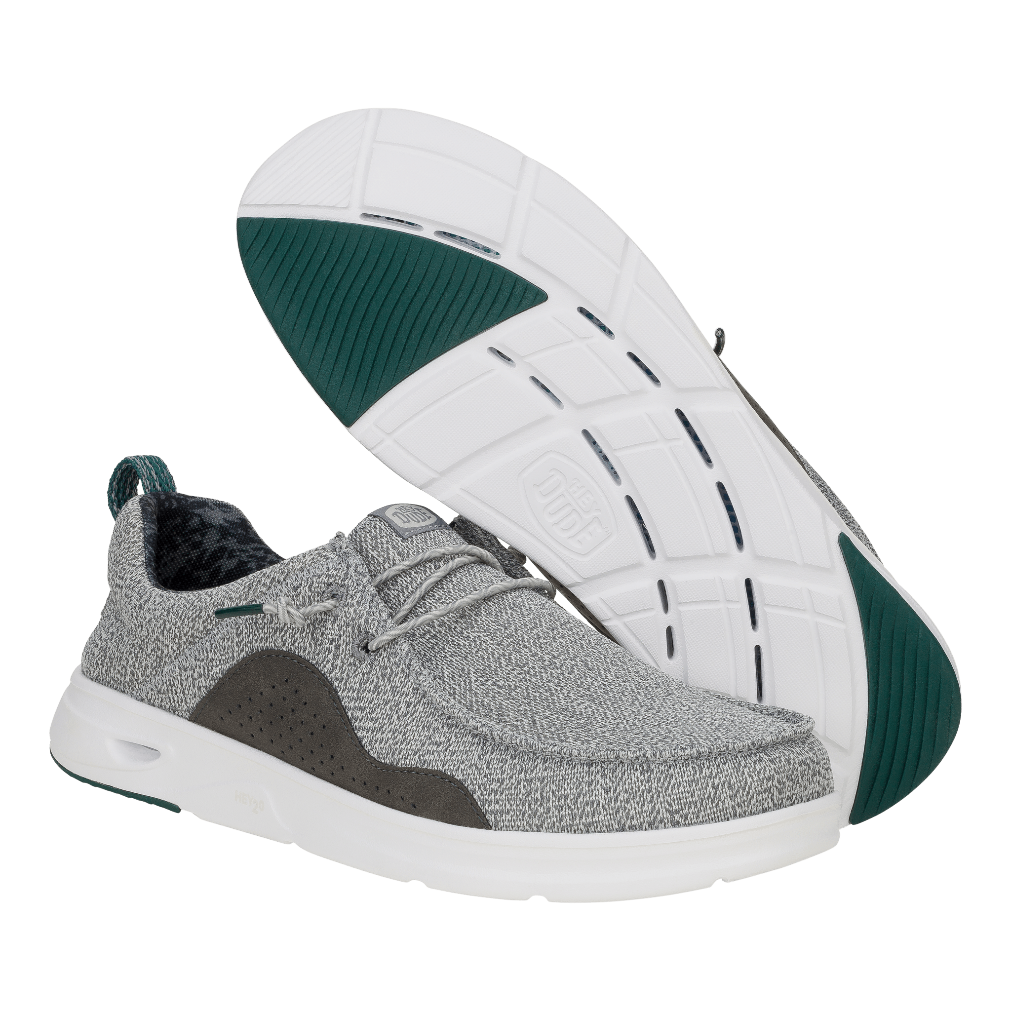 Hey Dude Mens Wally Hey2O Mesh Monument waterproof shoes in Grey & Dawn Blue