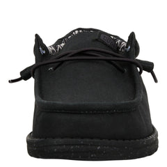 Hey Dude Mens Wally Stretch Canvas Lifestyle Shoes in Black