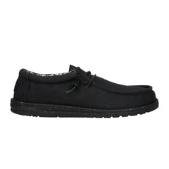 Hey Dude Mens Wally Stretch Canvas Lifestyle Shoes in Black