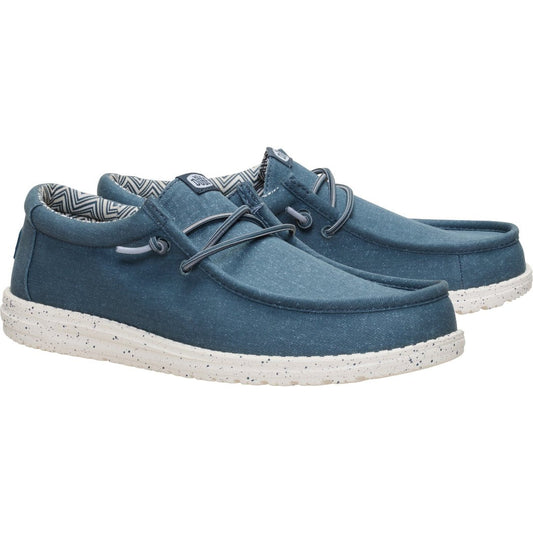 Hey Dude Mens Wally Stretch Canvas  Shoes in Dark Slate
