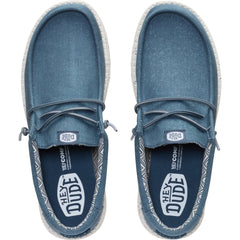 Hey Dude Mens Wally Stretch Canvas  Shoes in Dark Slate