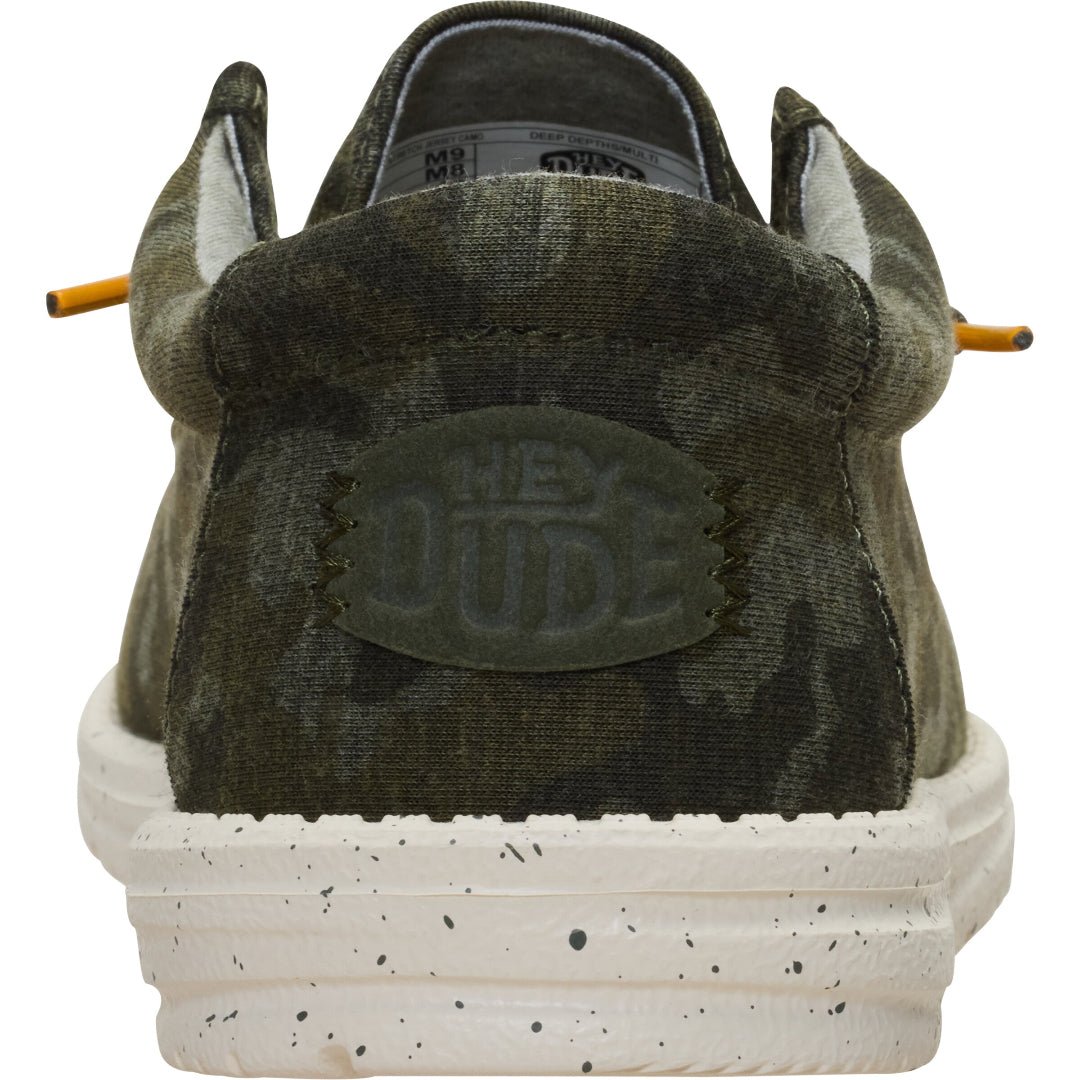 Hey Dude Mens Wally Stretch Jersey Shoes in Camo Deep Depths