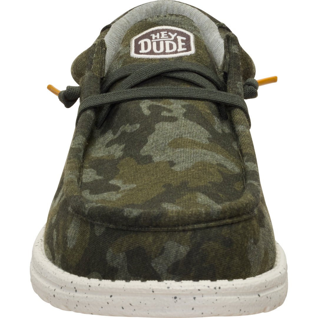 Hey Dude Mens Wally Stretch Jersey Shoes in Camo Deep Depths
