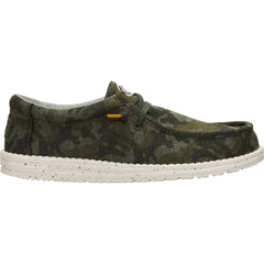 Hey Dude Mens Wally Stretch Jersey Shoes in Camo Deep Depths