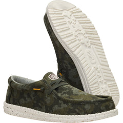 Hey Dude Mens Wally Stretch Jersey Shoes in Camo Deep Depths