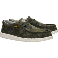Hey Dude Mens Wally Stretch Jersey Shoes in Camo Deep Depths