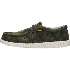 Hey Dude Mens Wally Stretch Jersey Shoes in Camo Deep Depths