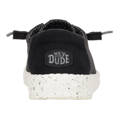 Hey Dude Mens Wally Stretch Mesh lifestyle shoes in Black & White