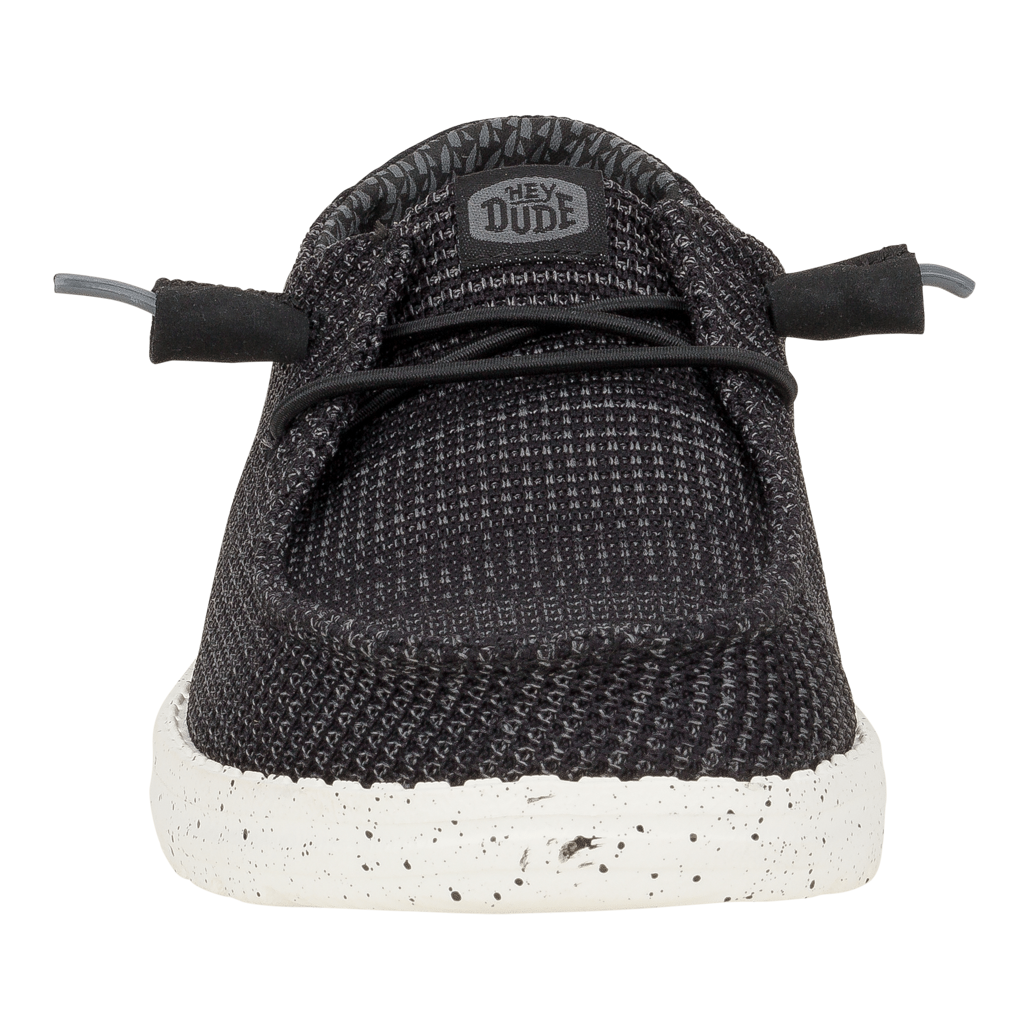 Hey Dude Mens Wally Stretch Mesh lifestyle shoes in Black & White