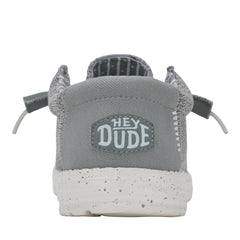 Hey Dude Mens Wally Stretch Mesh lifestyle slip on shoes in Dark Grey