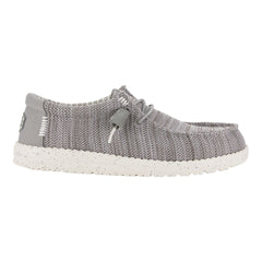 Hey Dude Mens Wally Stretch Mesh Lifestyle Shoes in Grey
