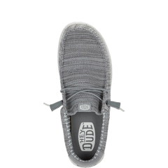 Hey Dude Mens Wally Stretch Mesh Lifestyle Shoes in Grey