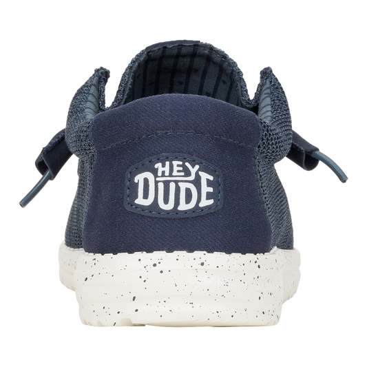 Hey Dude Mens Wally Stretch Mesh Lifestyle Shoes in Navy