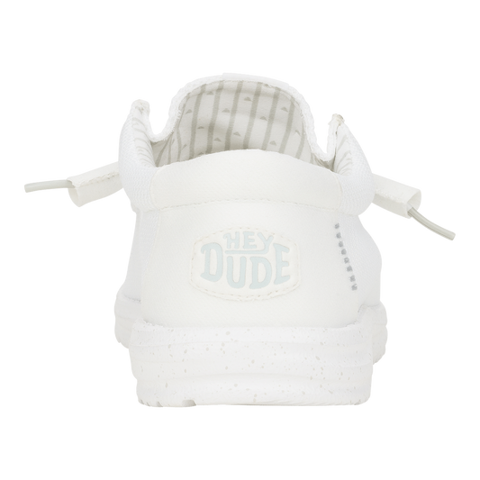 Hey Dude Mens Wally Stretch Mesh lifestyle shoes in  White