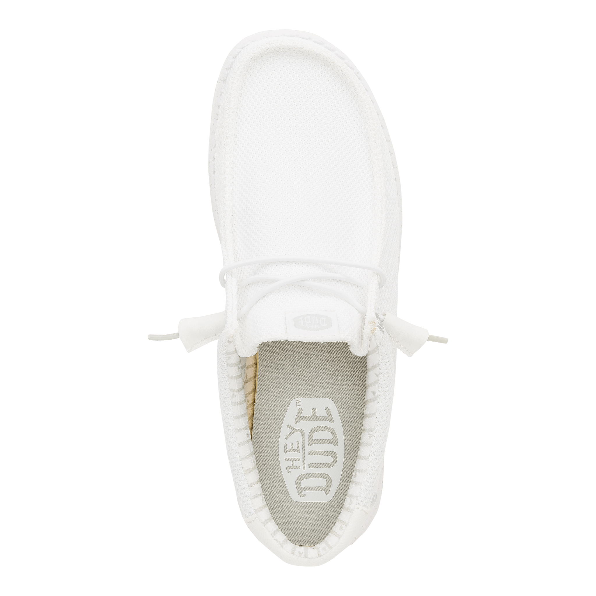 Hey Dude Mens Wally Stretch Mesh lifestyle shoes in  White
