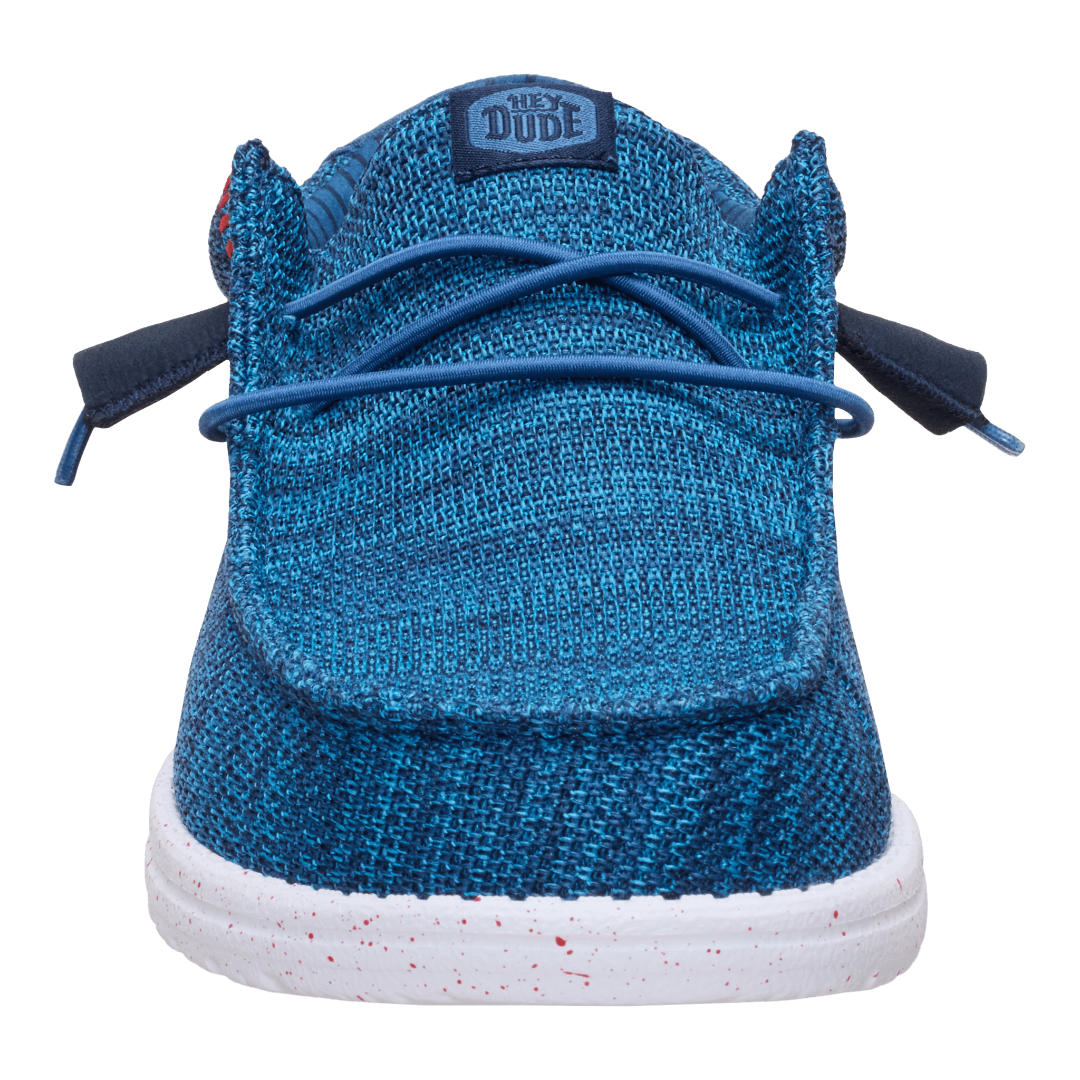 Hey Dude Mens Wally Stretch Sox Lifestyle Shoes in Ensign Blue and Multi