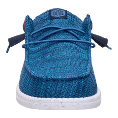 Hey Dude Mens Wally Stretch Sox Lifestyle Shoes in Ensign Blue and Multi