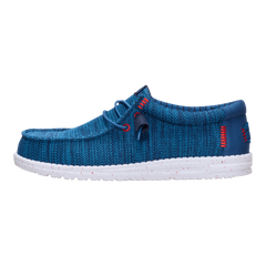 Hey Dude Mens Wally Stretch Sox Lifestyle Shoes in Ensign Blue and Multi