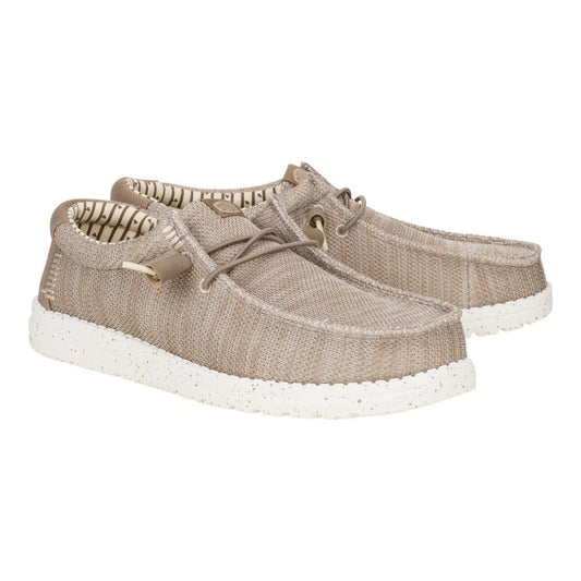 Hey Dude Mens Wally Stretch Sox Lifestyle Shoes in Tan