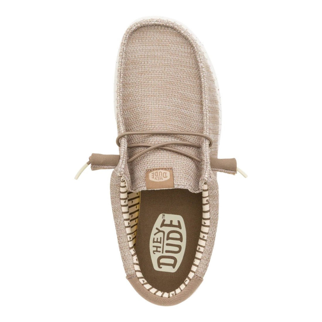 Hey Dude Mens Wally Stretch Sox Lifestyle Shoes in Tan