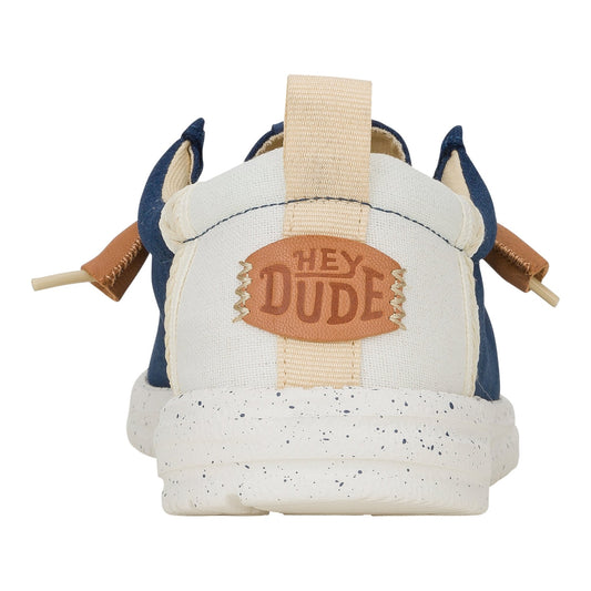 Hey Dude Mens Wally Summer Linen Lifestyle Shoes in Sargasso Blue & White