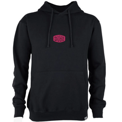  Hey Dude Unisex Buckle Logo Hood in Black with Pink