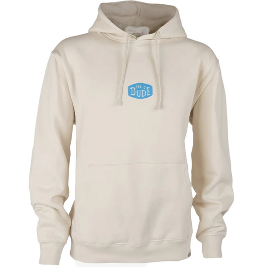 Hey Dude Unisex Buckle Logo Hood in White with Blue