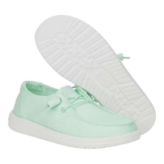 Hey Dude Women's Wendy Stretch Lifestyle Shoes in Canvas Bay Blue