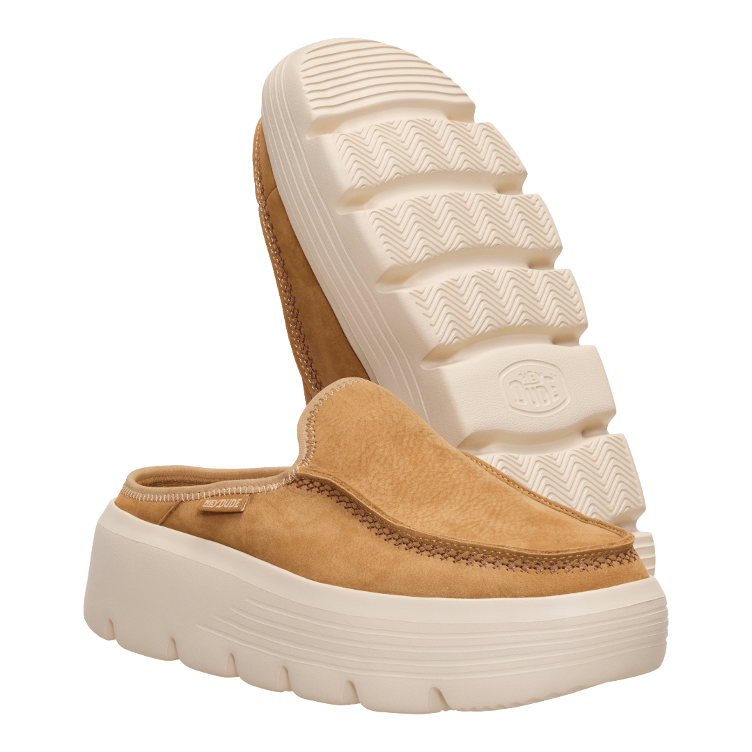 Hey Dude Womens Austin Edge Lifestyle Shoes in Leather Tan
