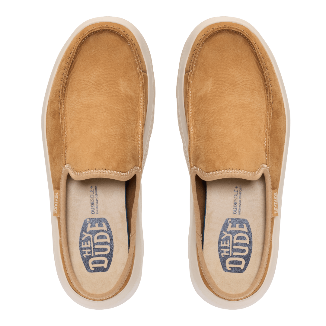 Hey Dude Womens Austin Edge Lifestyle Shoes in Leather Tan