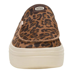 Hey Dude Womens Austin Lift Classic Lifestyle Shoes in Brown Leopard