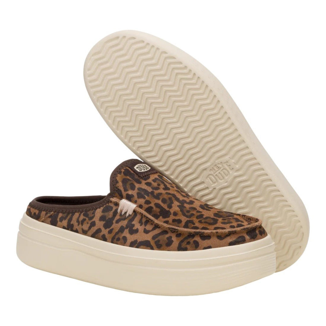 Hey Dude Womens Austin Lift Classic Lifestyle Shoes in Brown Leopard