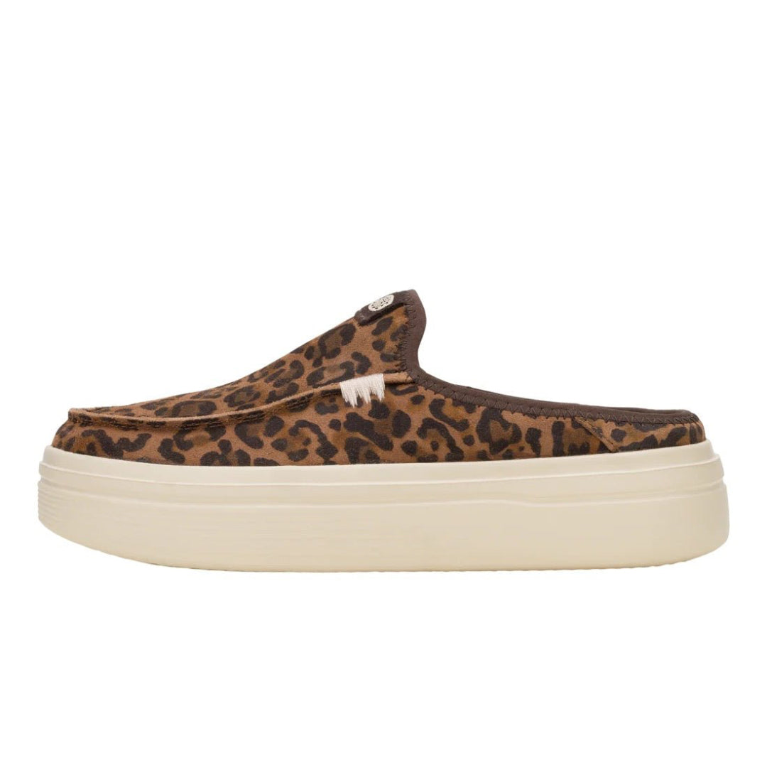 Hey Dude Womens Austin Lift Classic Lifestyle Shoes in Brown Leopard
