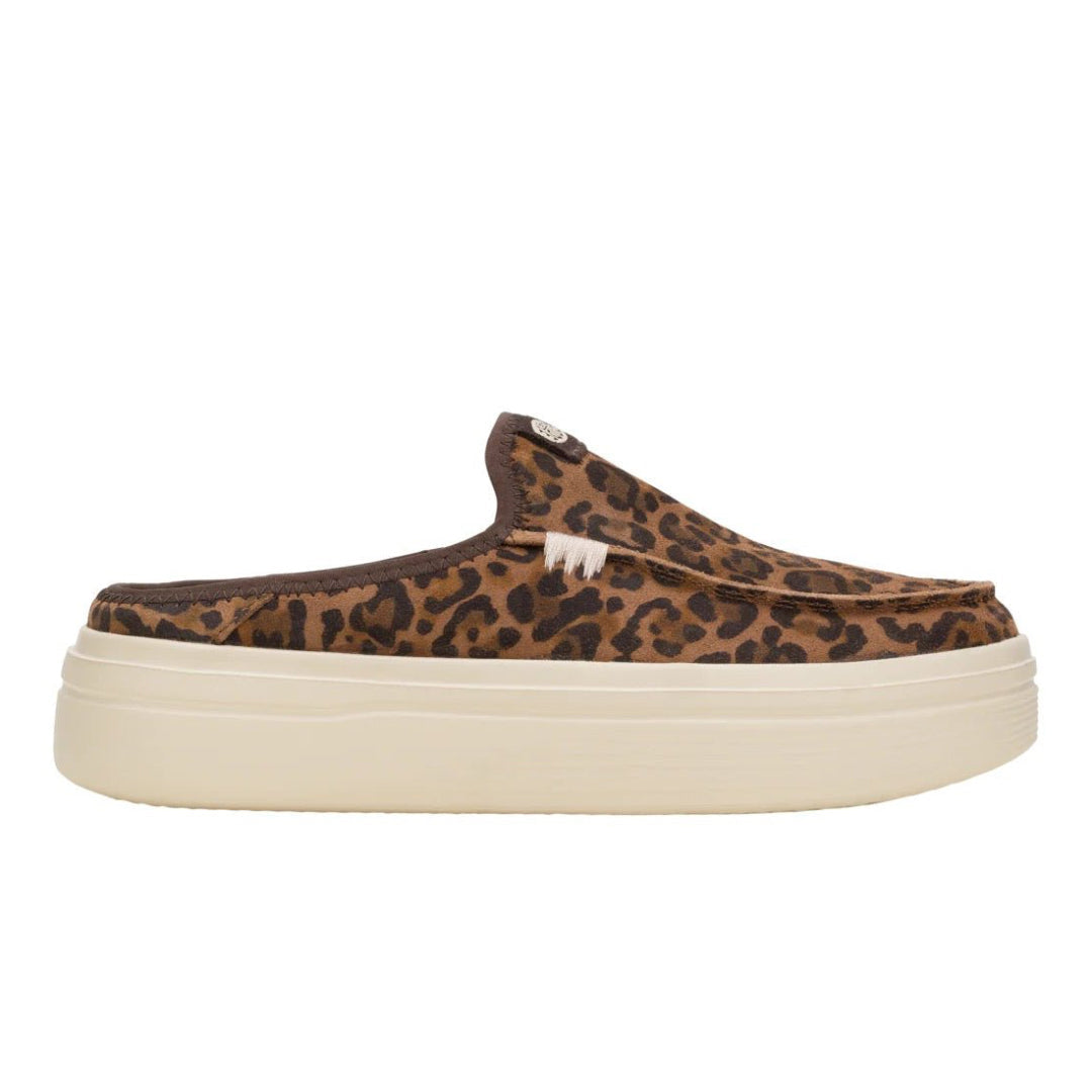 Hey Dude Womens Austin Lift Classic Lifestyle Shoes in Brown Leopard