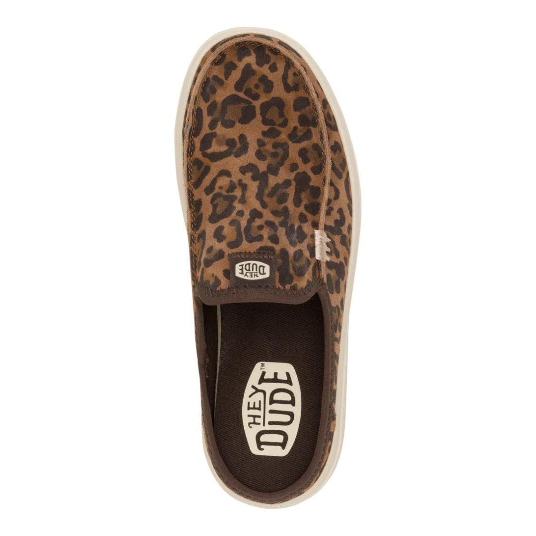 Hey Dude Womens Austin Lift Classic Lifestyle Shoes in Brown Leopard