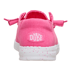 Hey Dude Womens Wendy Canvas Lifestyle Shoes in Fandango Pink