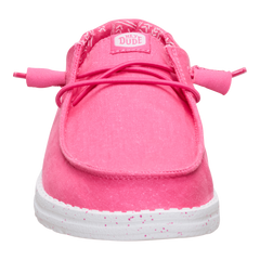 Hey Dude Womens Wendy Canvas Lifestyle Shoes in Fandango Pink