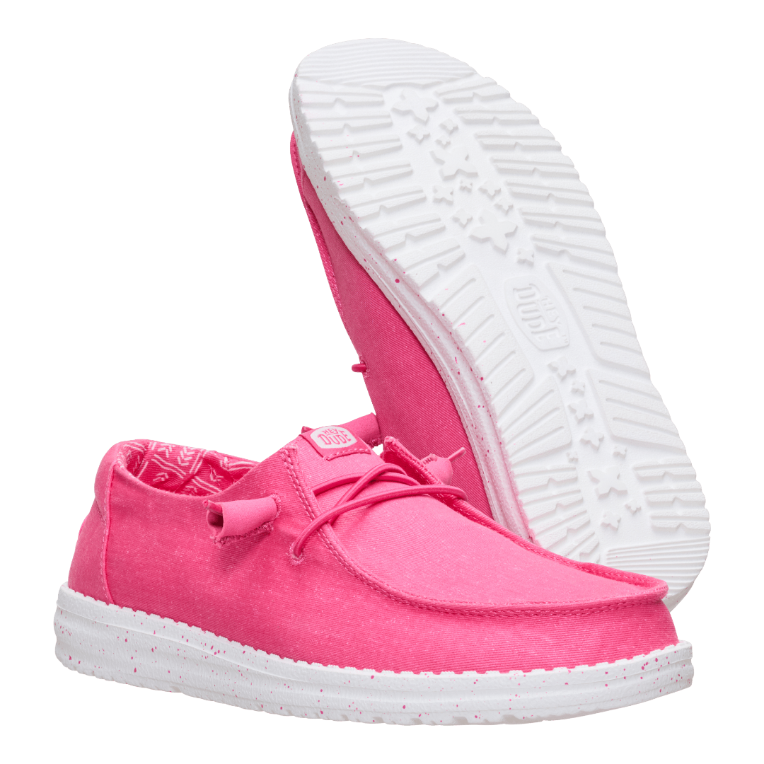 Hey Dude Womens Wendy Canvas Lifestyle Shoes in Fandango Pink