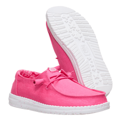 Hey Dude Womens Wendy Canvas Lifestyle Shoes in Fandango Pink